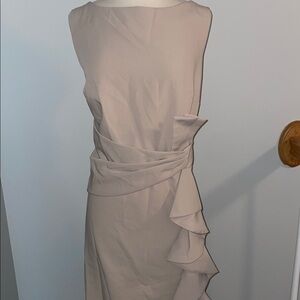 Elegant Beige Sleeveless Dress